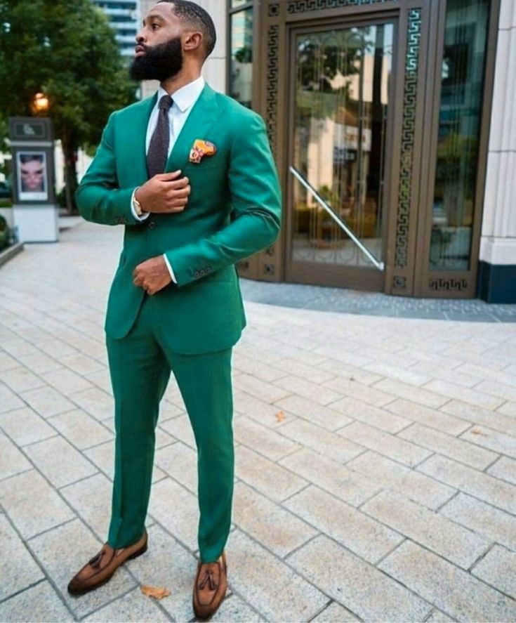 men green 2piece slim fit suit by hacya Men's Suits Afrikrea