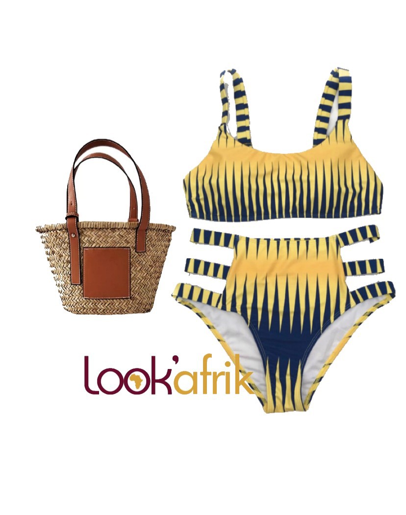 Swimsuit Print Wax 2 Pieces By Look Afrik Bikinis Afrikrea