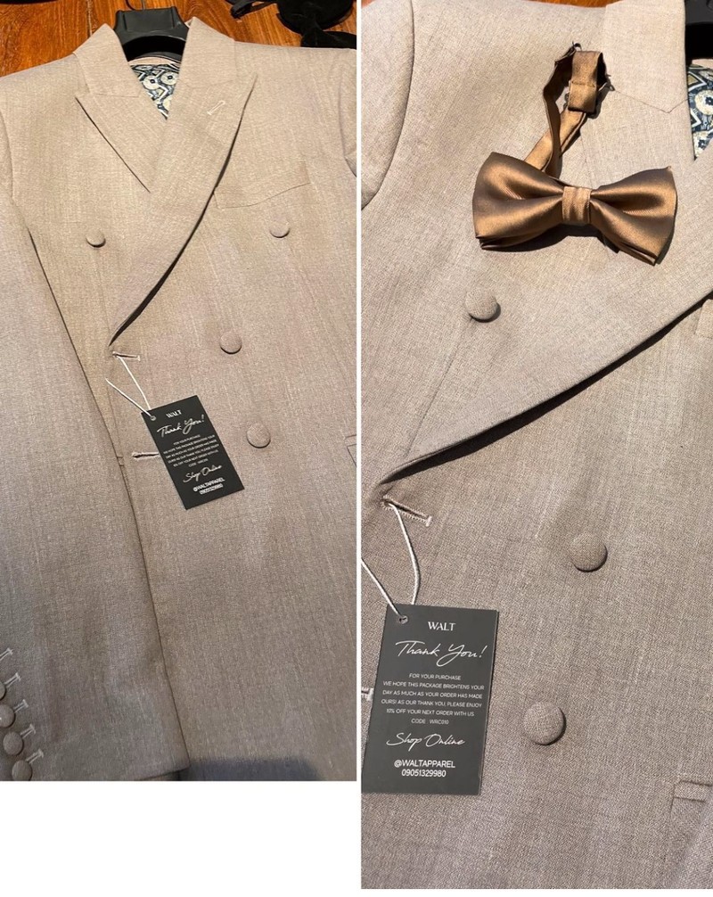 6 buttoned double breasted beige suit by waltapparel Men's Suits