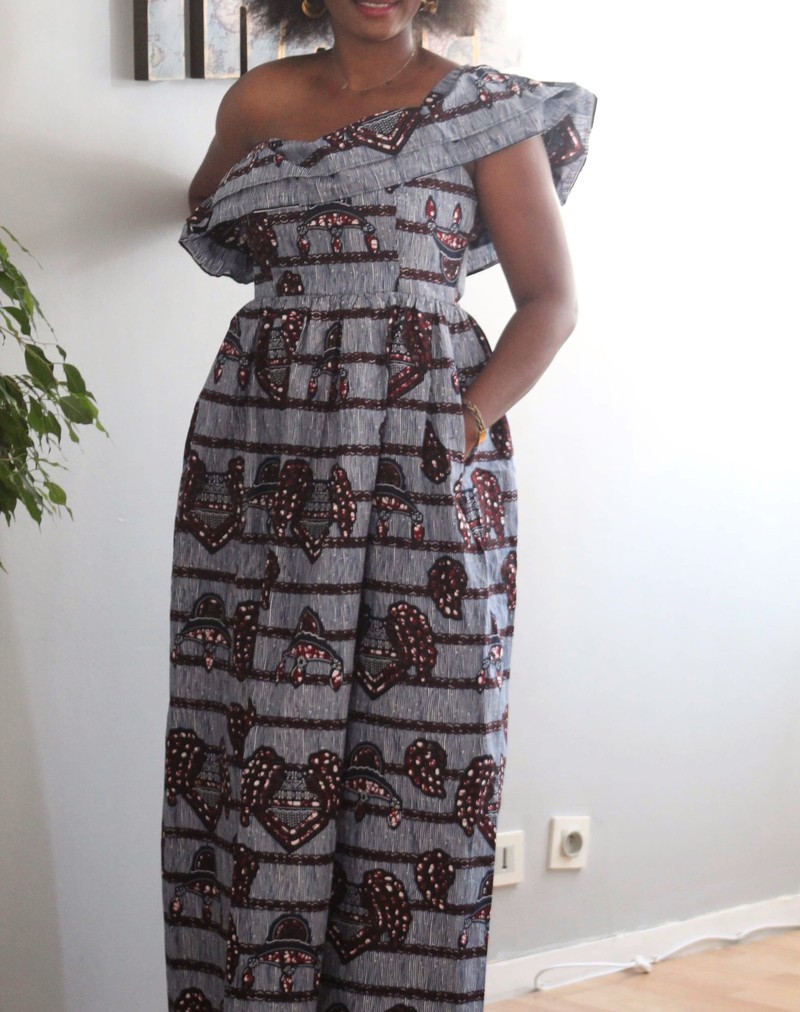 Robe en wax par afrikuniver Robes longues Afrikrea