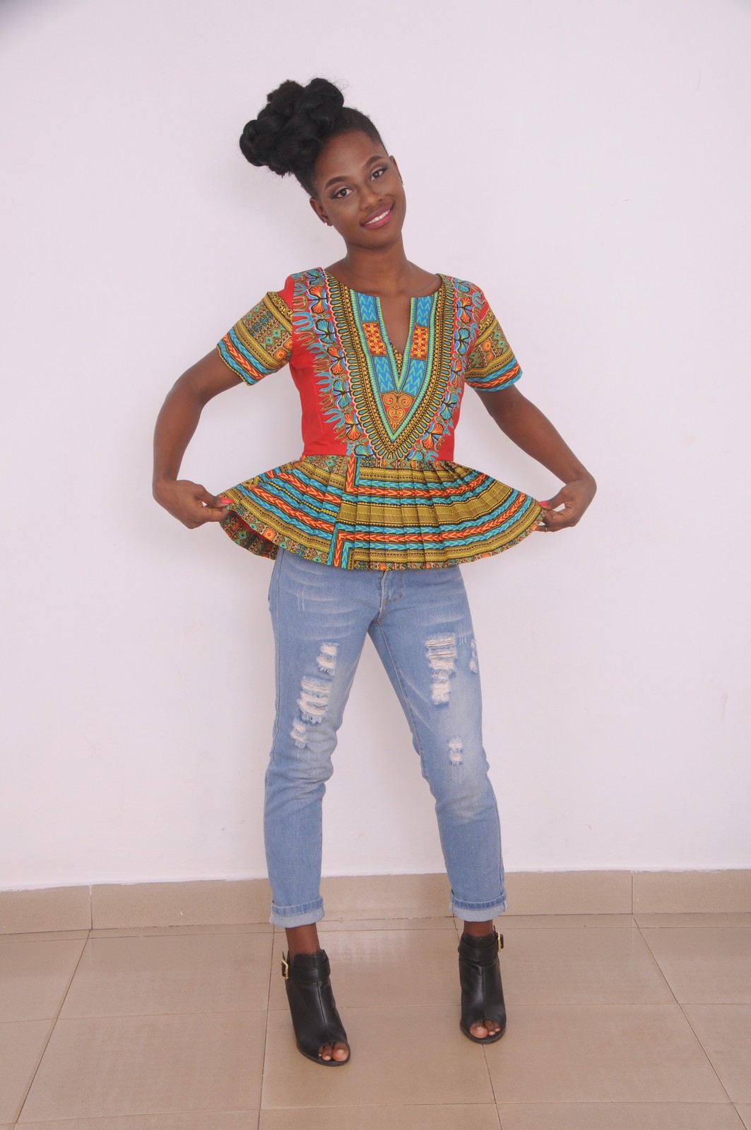 dashiki peplum top