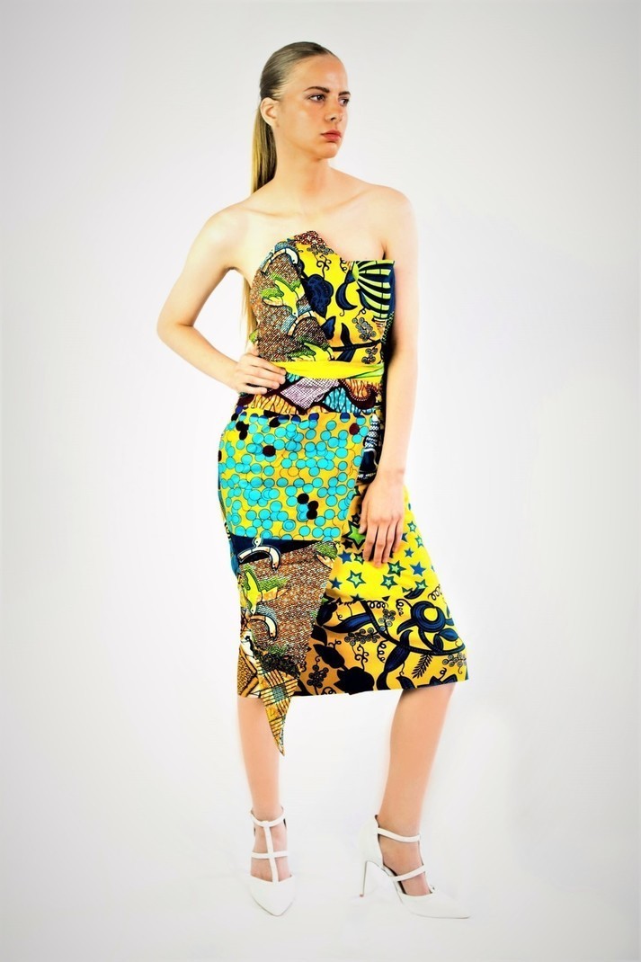 yellow bodycon dress uk