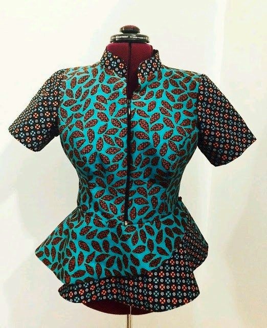 peplum blouse with front zip