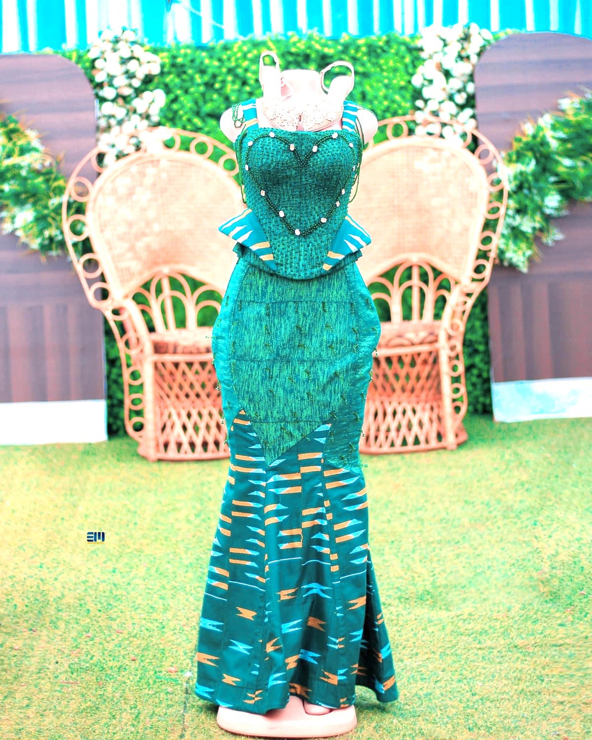 Kente beaded African dress style by africanprideempire Long dresses