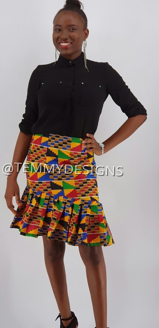 pleated ankara skirt