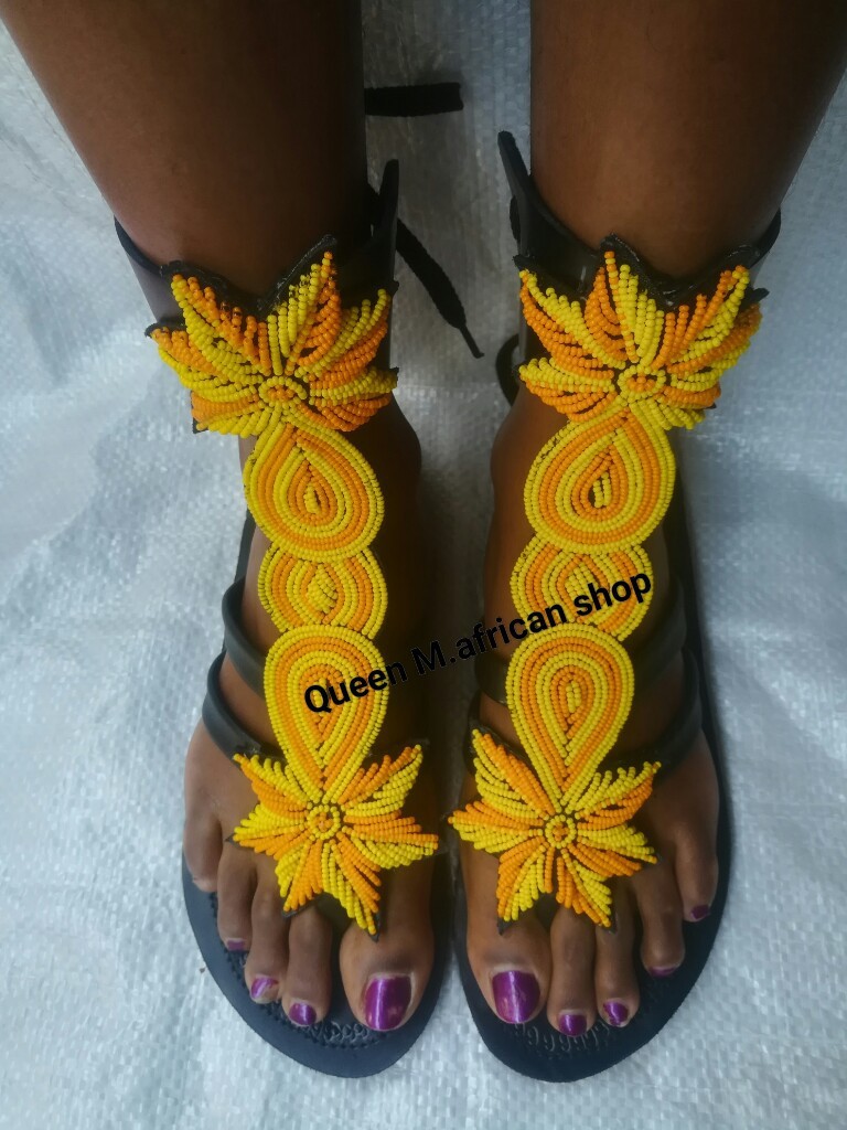 yellow gladiator sandals