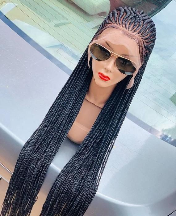 Enem all back ghana braided wig with frontal, for all skin type, Africa