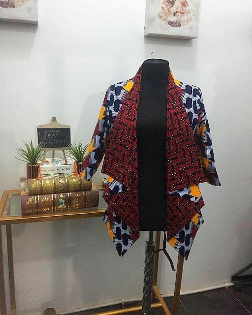 Sleeve ankara waterfall jacket by 