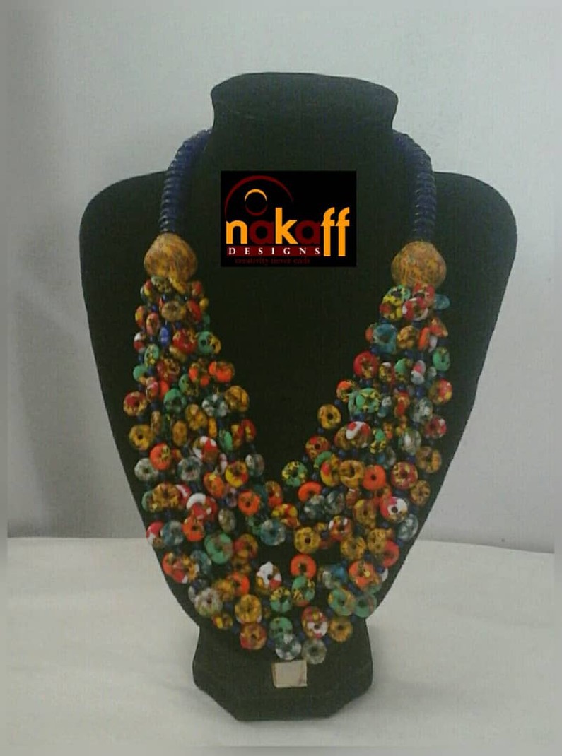 Rainbow colored hand made beads Necklace African Glass Beaded Necklace