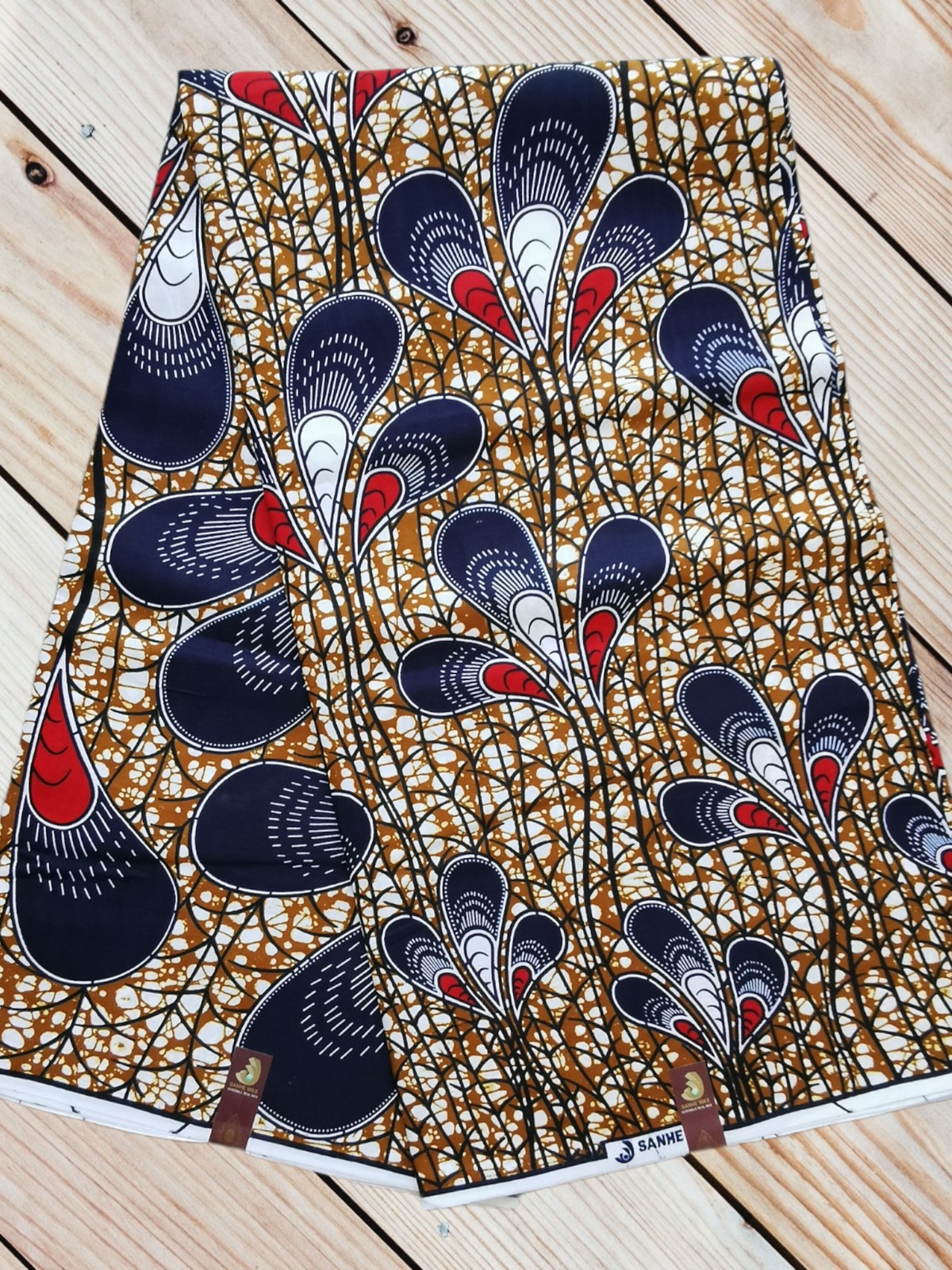 Bold Black and Yellow Ankara Fabric – Minimalist Geometric Print Wax Material