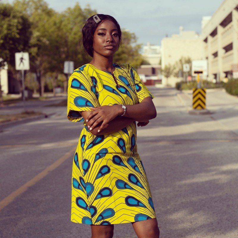 yellow short dress casual