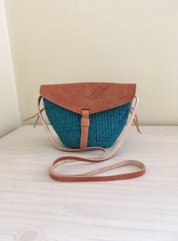 African Woven Crossbody Bag African Shoulder Bag Kenyan Leather Ba