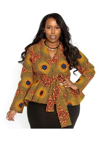 plus size african peplum top