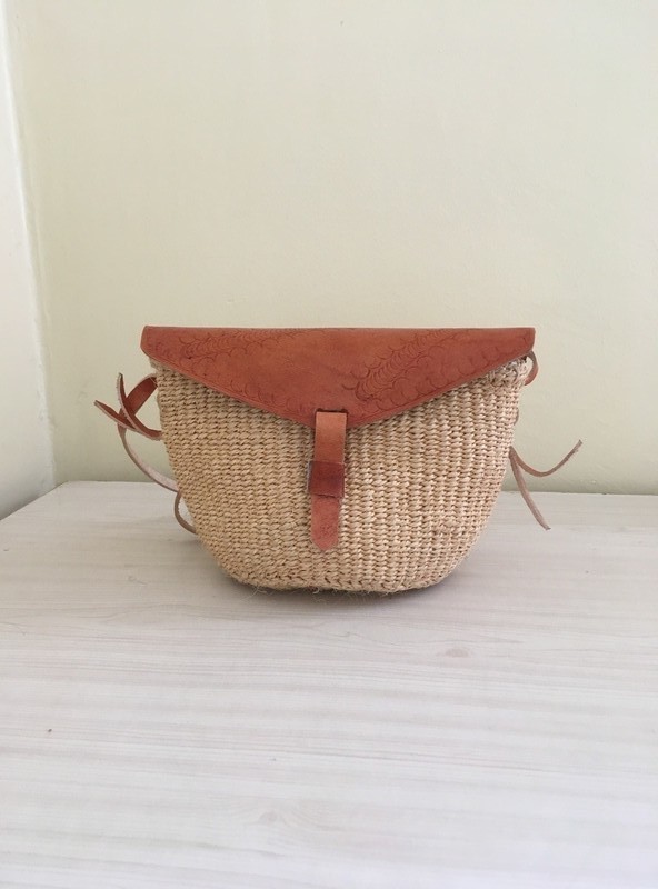 African Woven Sisal Market Bag African Shoulder Bag Kenyan Leather Ba