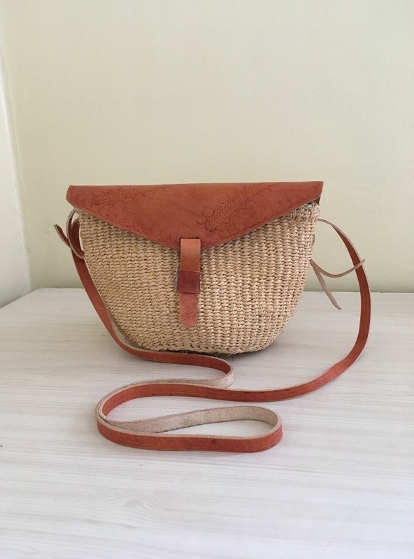African Woven Sisal Market Bag African Shoulder Bag Kenyan Leather Ba