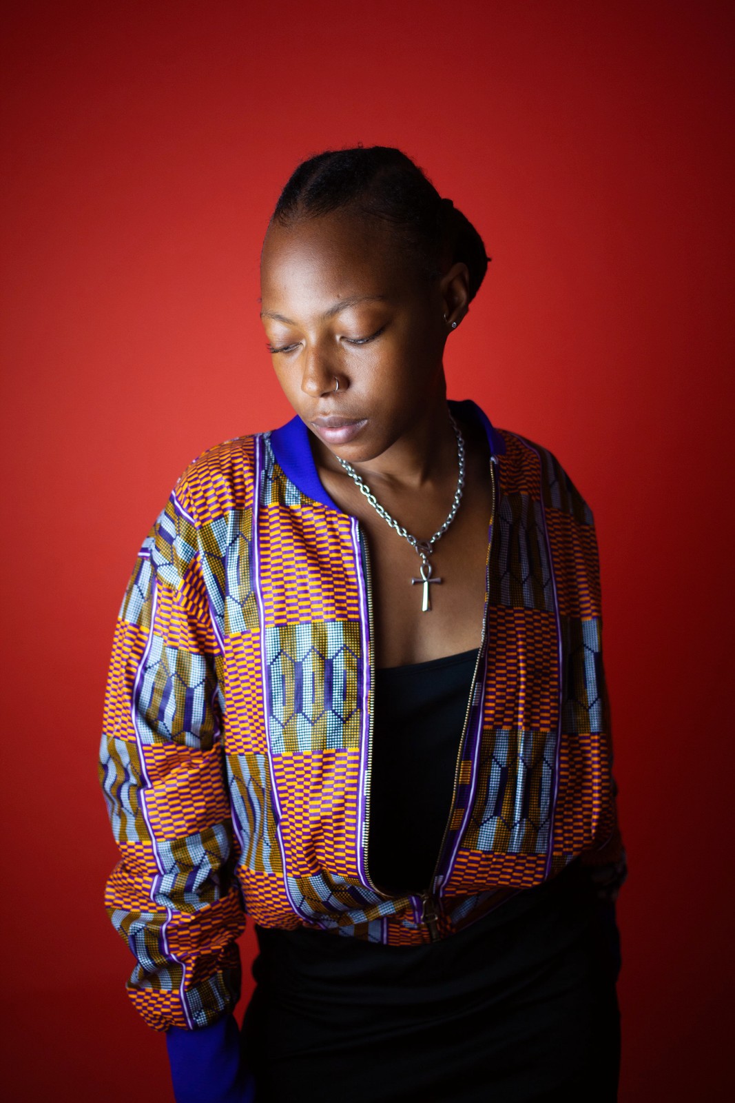 African Bomber Jacket in Green Kente Print African Jacket Made In Africa
