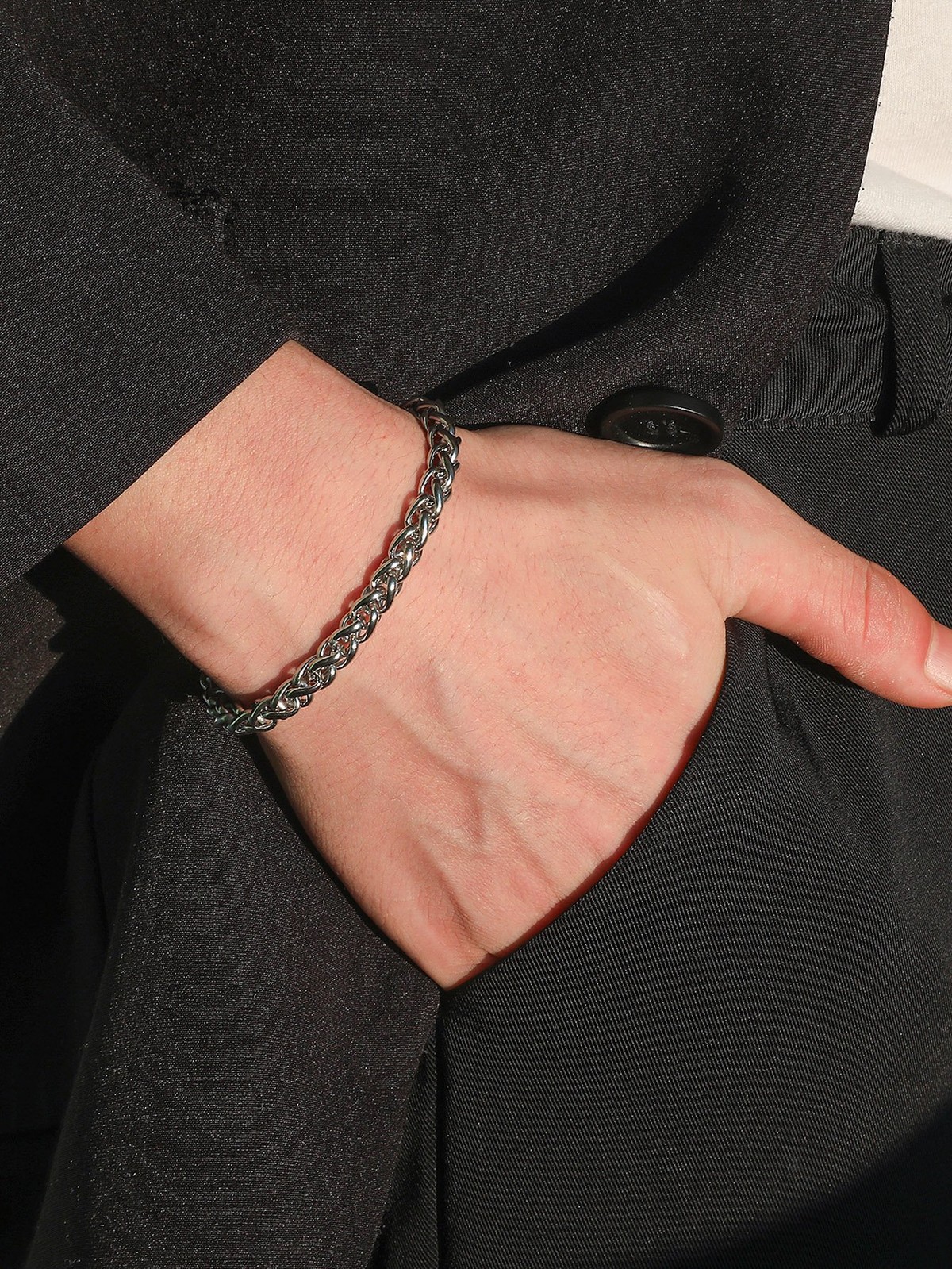 Beaux Bijoux Sterling Silver 8 Tri-Color Mesh Braided Bracelet Beaux Bijoux Sterling Silver 8 Tri-Color Mesh Braided Bracelet