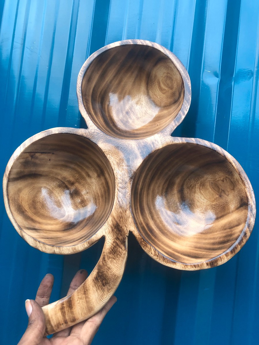 Wooden serving tray/ wooden salad serving tray by collectionsbykenya