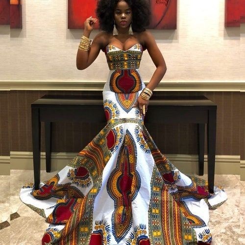 Prom Dashiki Mermaid dress by scilla-ville - Long dresses - Afrikrea
