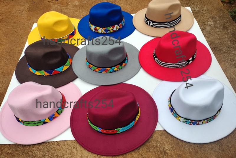 6 pieces wholesale hand Beaded brim 