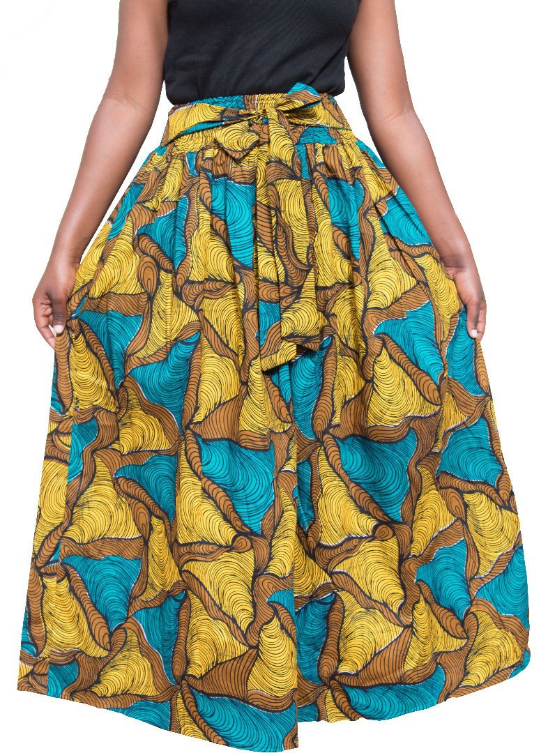 Jupe longue en wax par inezacreations Jupes longues Afrikrea