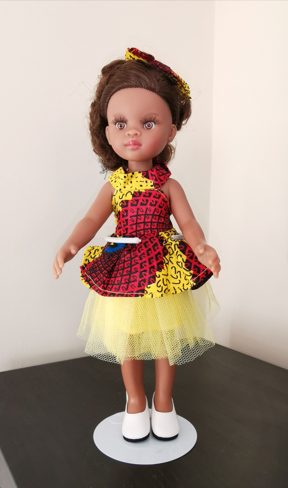 Mixed race doll with yellow outfit by proud2bafricanwoman Dolls