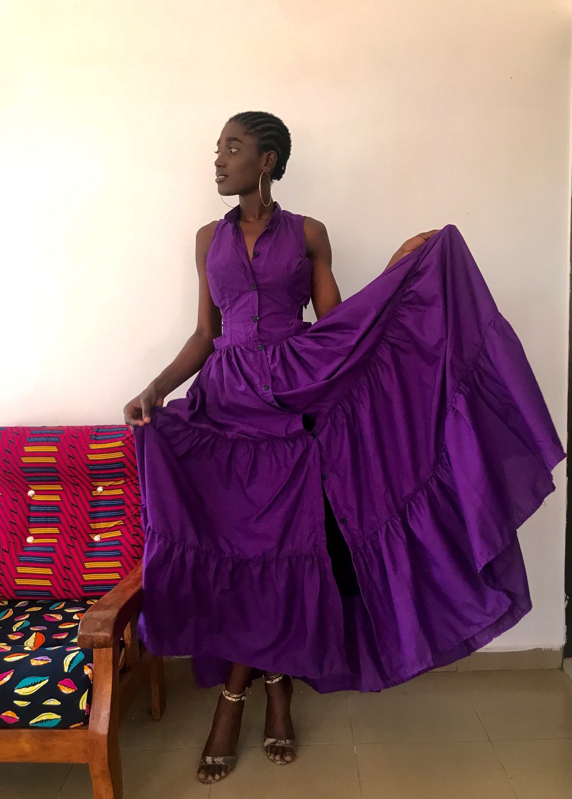 Purple peasant dress Clearance