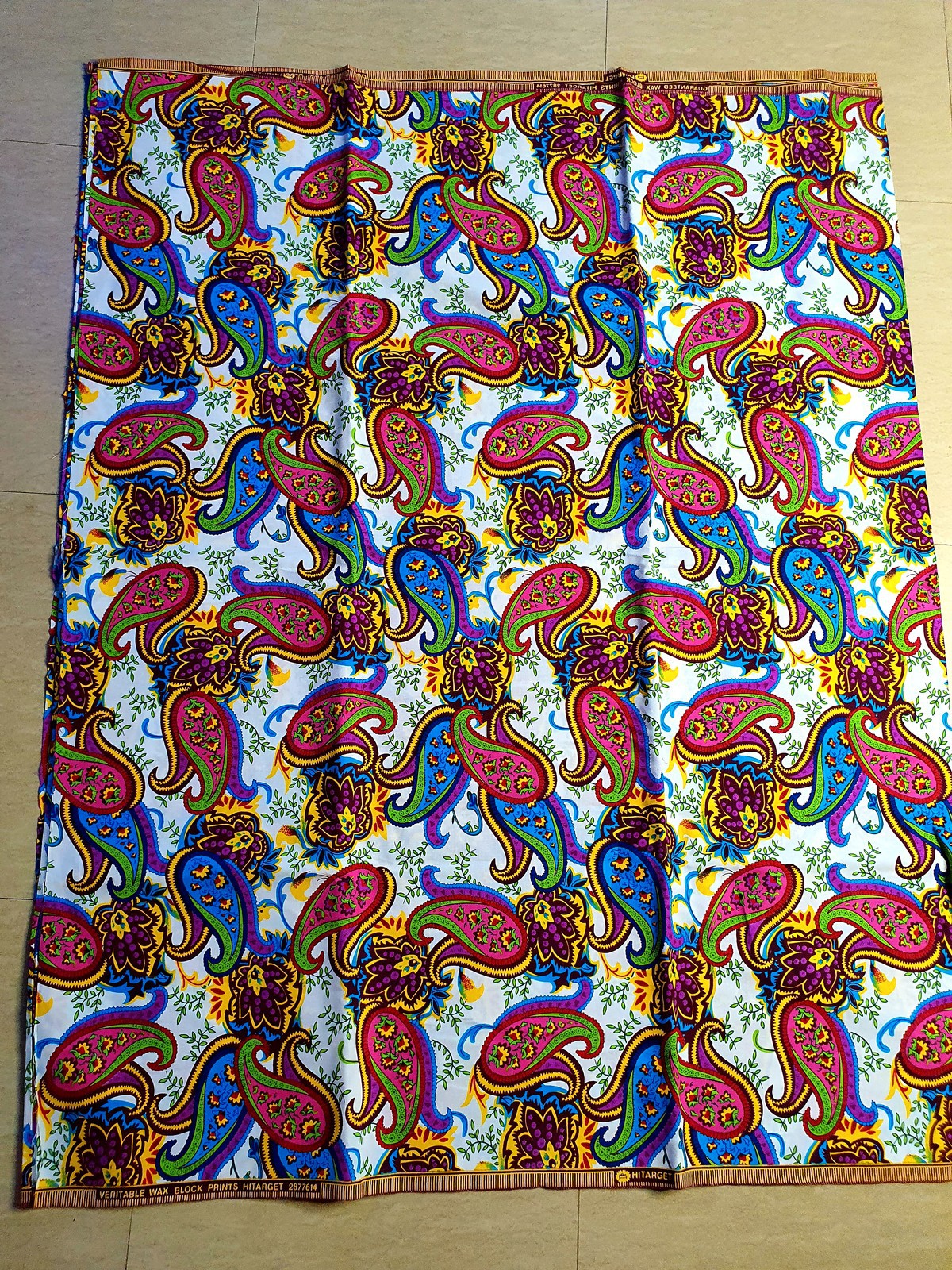 white background Ankara fabric, 6yards, cotton fabric by ejiresplace