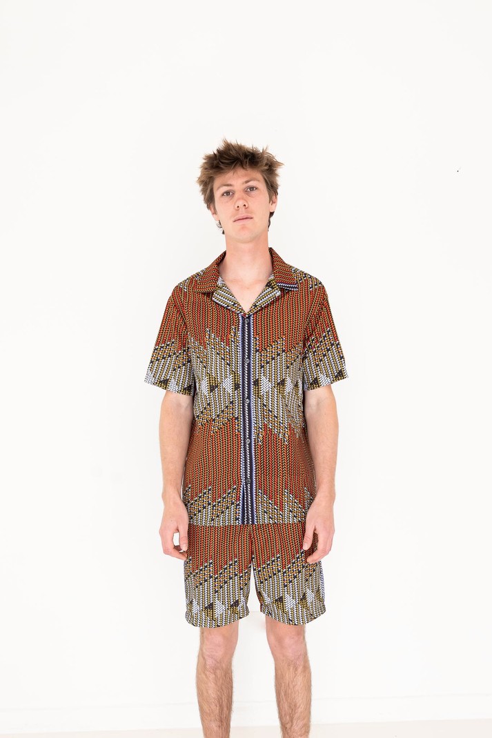 Geometric Hawaiian Shirt by akewa - Men 