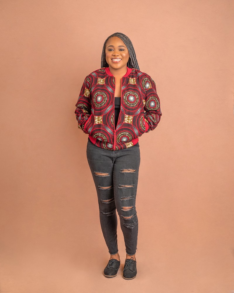 kitenge bomber jacket