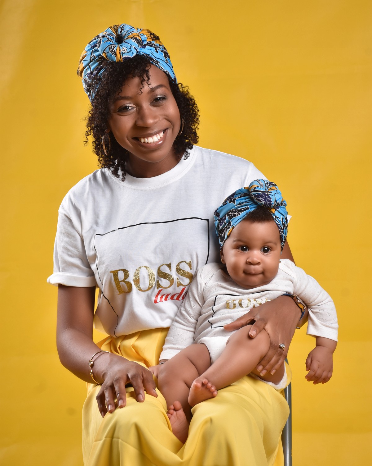 mom and baby matching head wraps