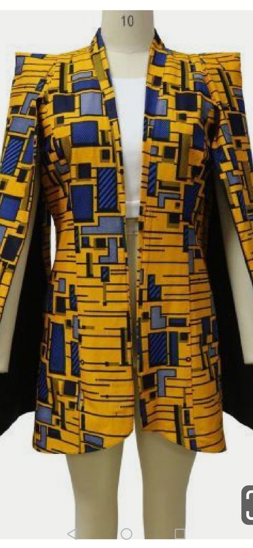 Cape sleeve jacket, ankara print 
