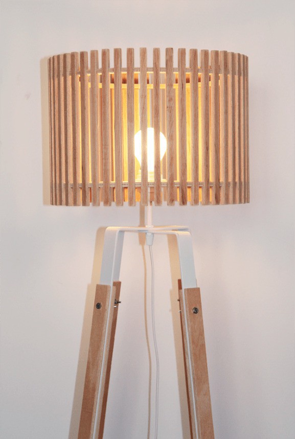 Floor Lamp Steel White Natural Wood By Packtoo Lamp Shades Afrikrea