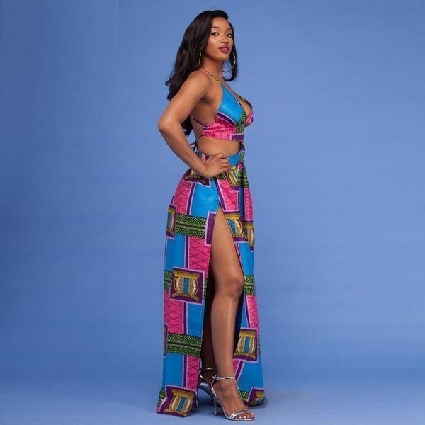 WEST AFRICAN DASHIKI PRINT SIDE SPLIT 