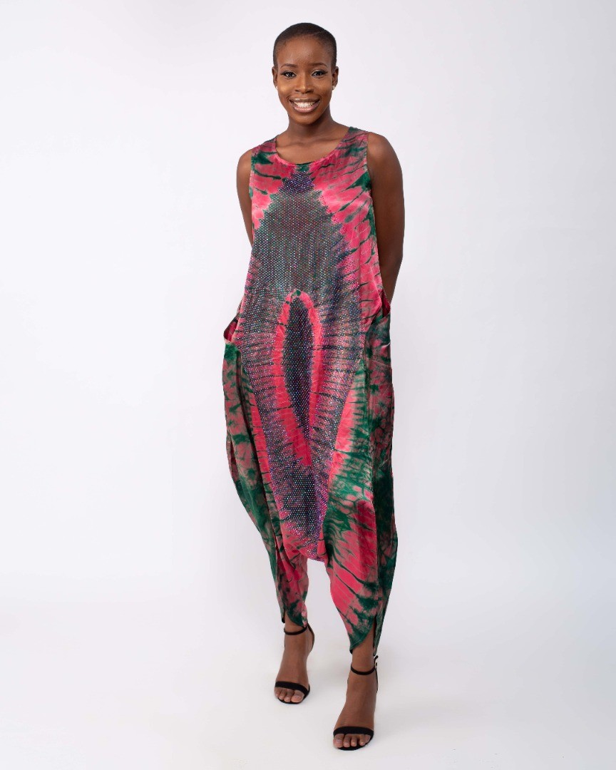 Dazzled Adire Round Neck Sleeveless 