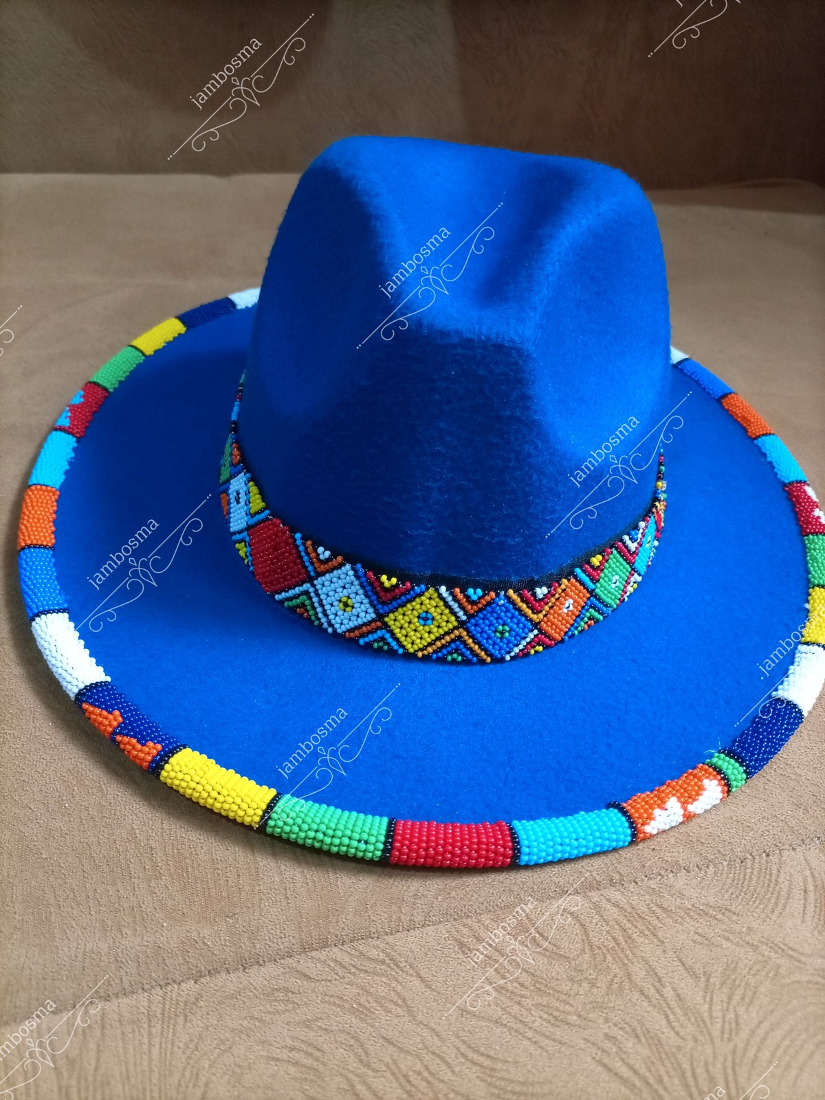Fedora hats, beaded african hats, women 