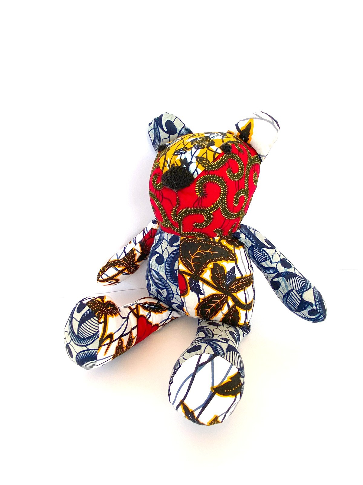 Teddy bear patchwork cotton wax small 