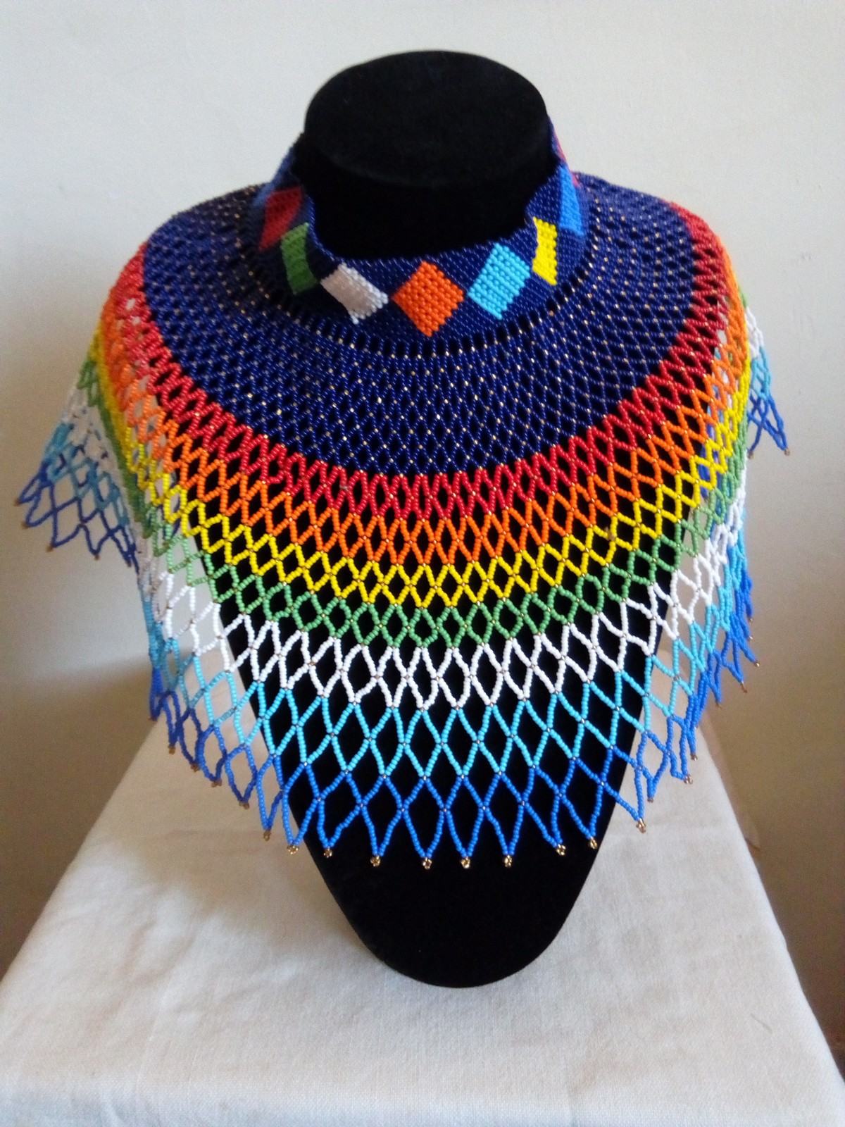 Rainbow colors beaded zulu choker necklace by delightmerchant Crew n