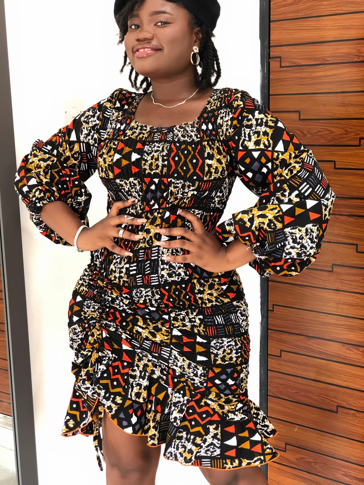 mid length ruched dress