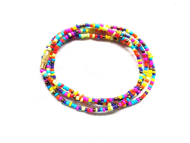 rainbow waist beads