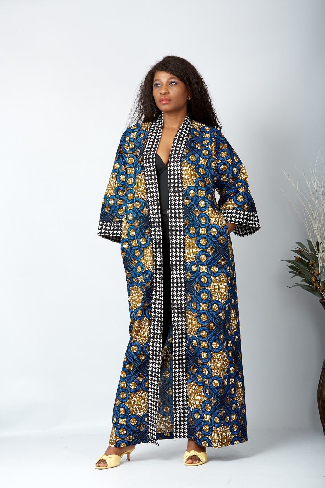 african print duster coat