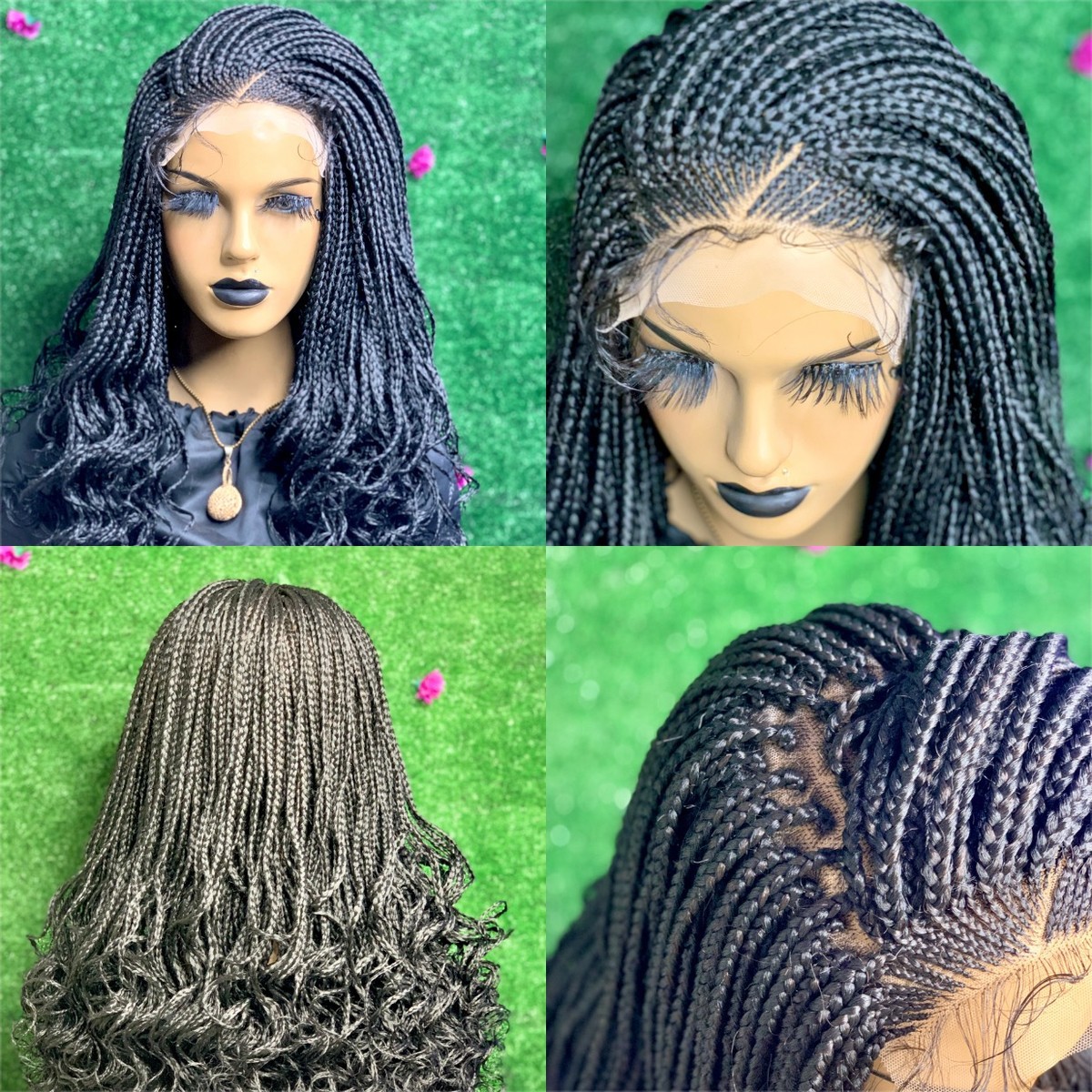 Half cornrows braids, closure wig, handmade wig, gift for her, mums gif