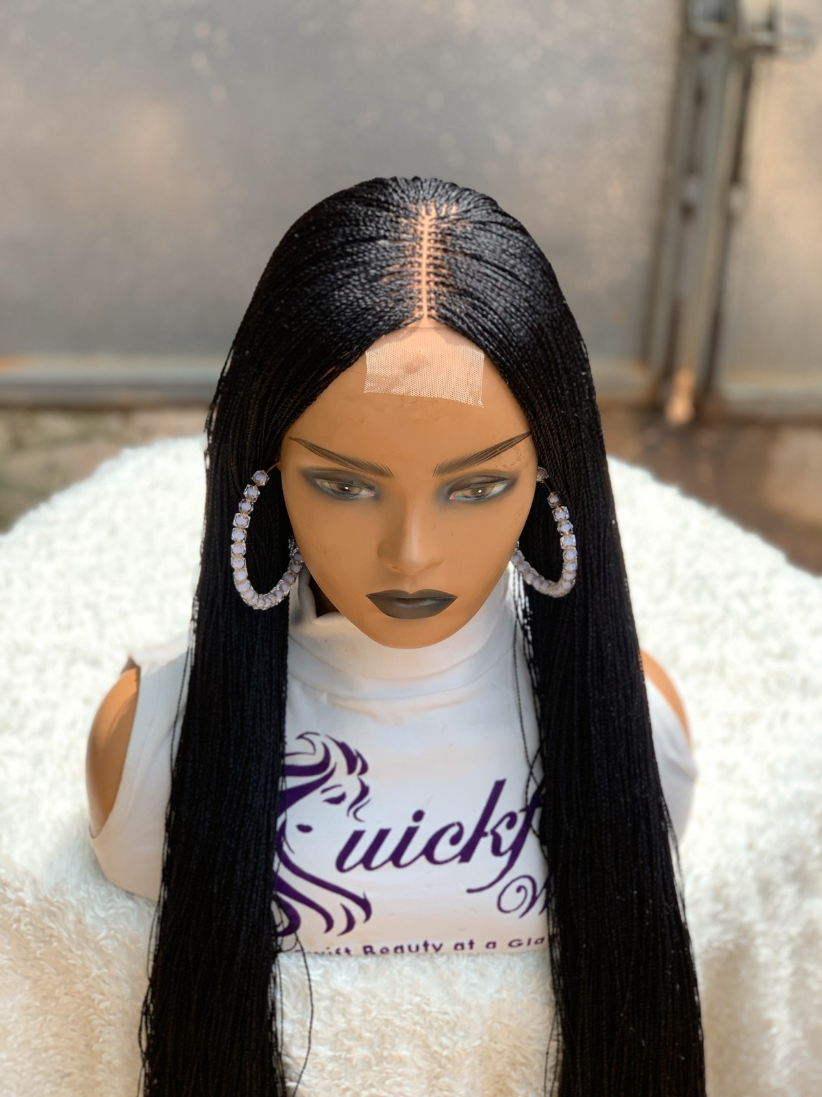 Nano twist braided wig for black women, micro twist, braided wig. by qu