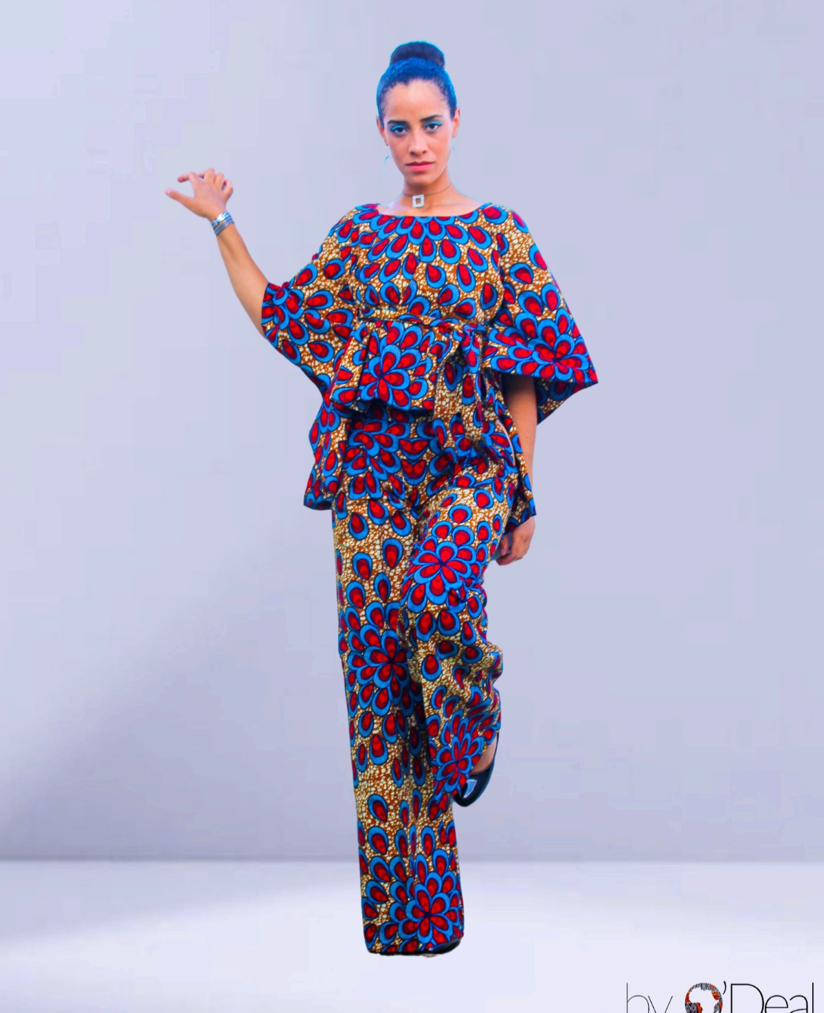 red matching pant set