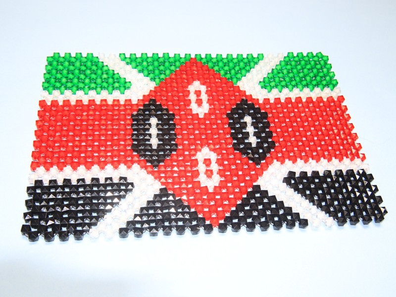 Kenya flag beaded dining table mat. African beaded dining table mat. by