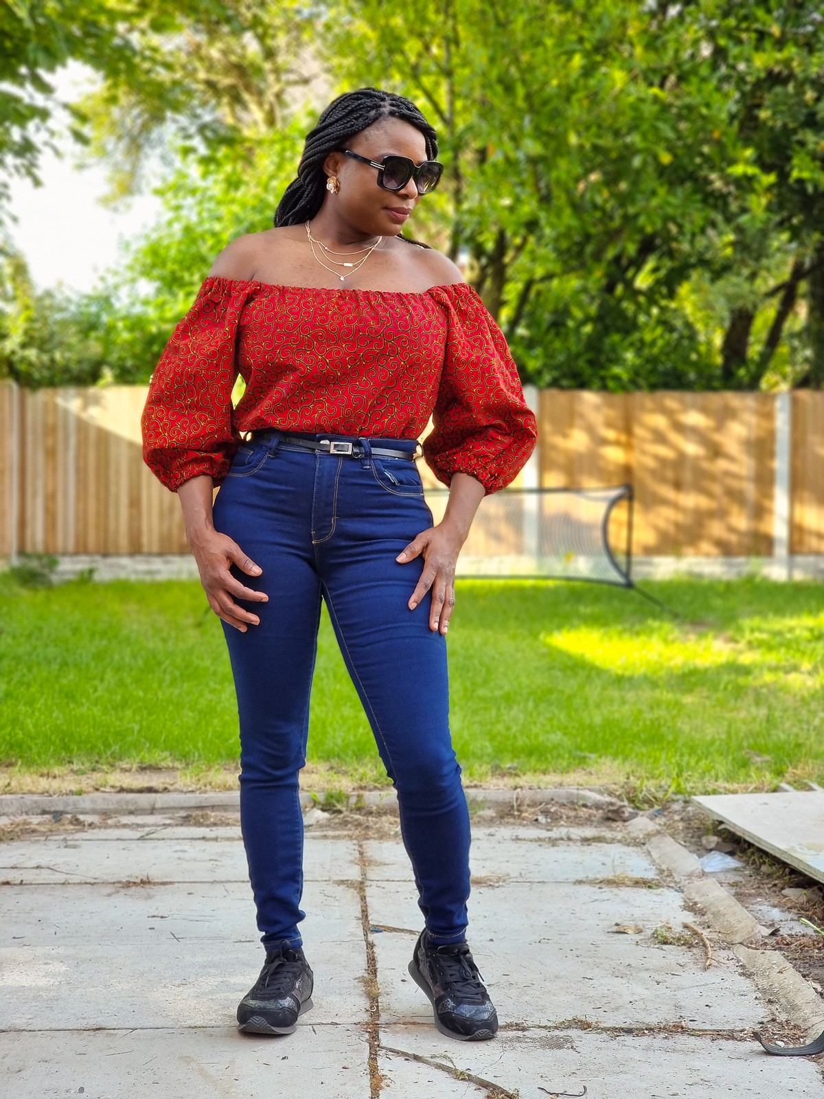 ankara off shoulder blouse