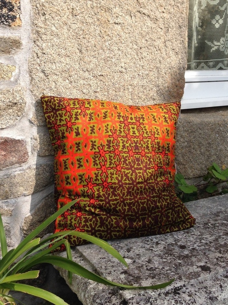 Housse de coussin 50X50 en tissu africain ou wax 3 par ...