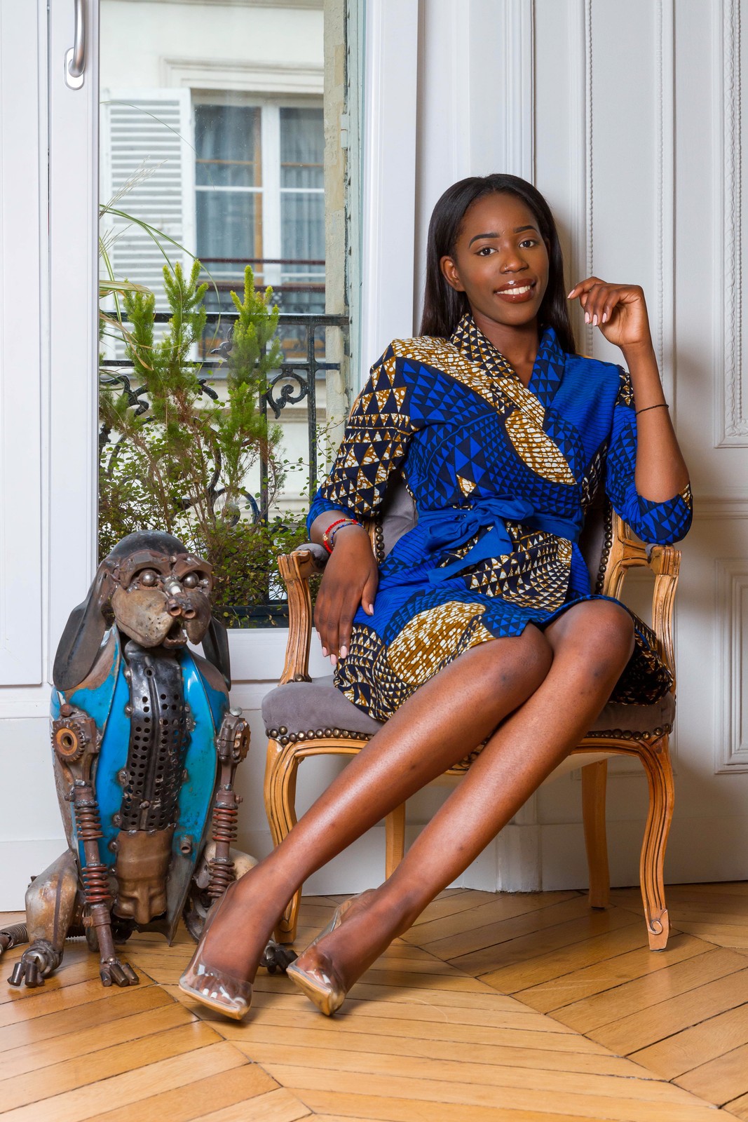 Blue wrap dress by ade-wear - Short 