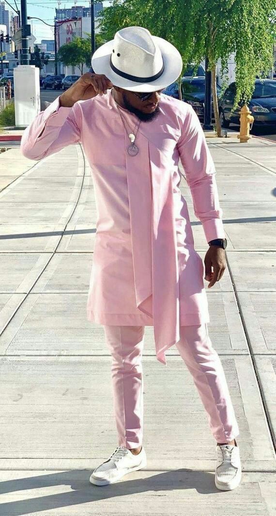mens pink two piece set