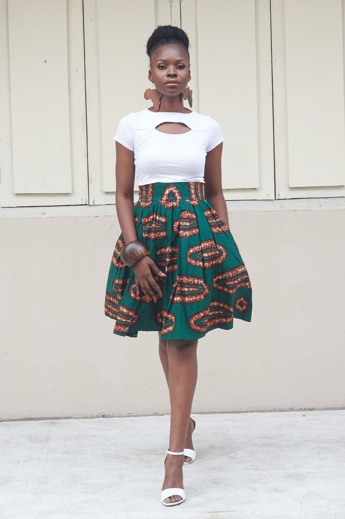 ankara high waist shorts